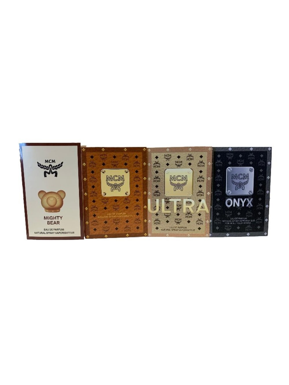 MCM 4 Piece Perfume Samples Mighty Bear, Eau De Perfume,  Onyx, Ultra 1.5ml Each